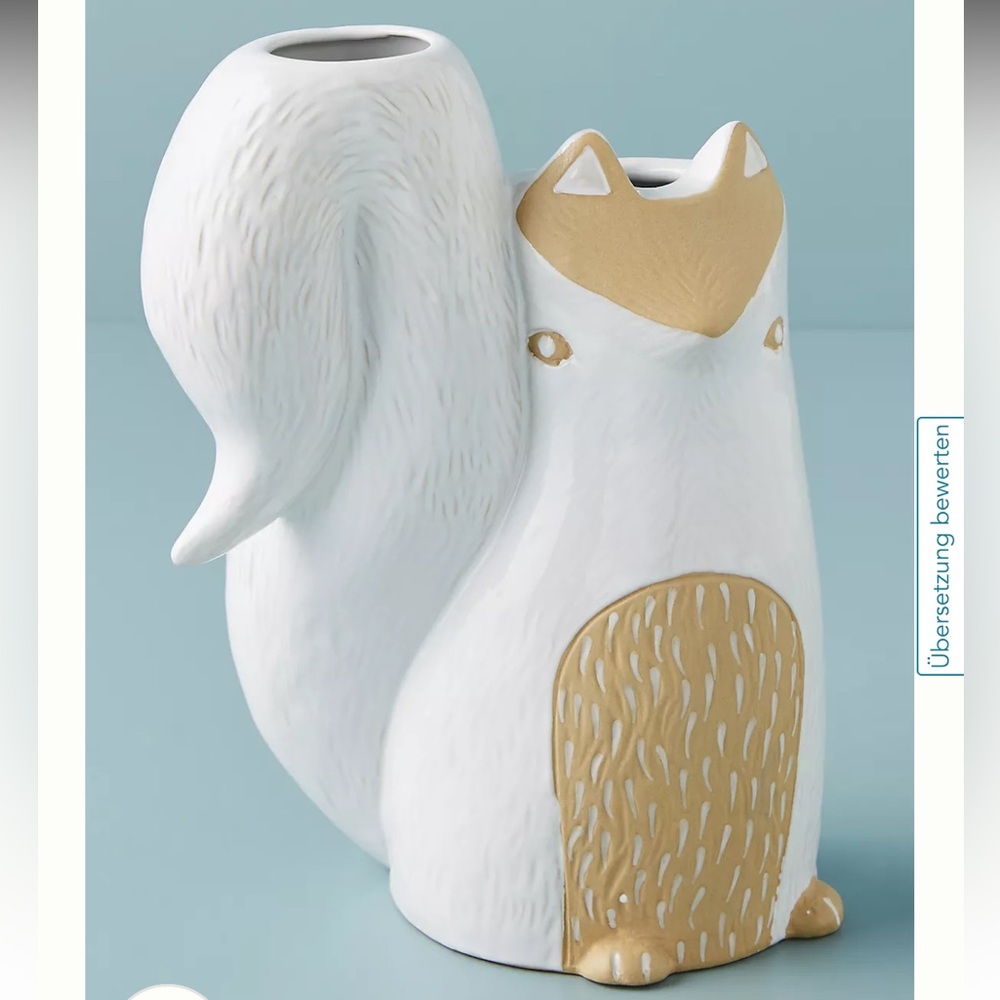 NWT Anthropologie whimsical Woodland Creature Vase - Squirrel